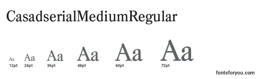 Размеры шрифта CasadserialMediumRegular