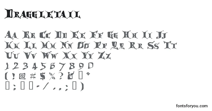 Czcionka Draggletail – alfabet, cyfry, specjalne znaki