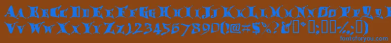 フォントDraggletail – 茶色の背景に青い文字