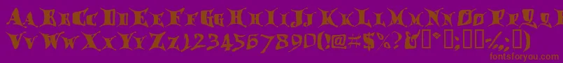 Draggletail-Schriftart – Braune Schriften auf violettem Hintergrund