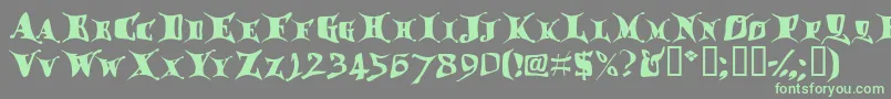 フォントDraggletail – 灰色の背景に緑のフォント