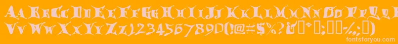 Draggletail-Schriftart – Rosa Schriften auf orangefarbenem Hintergrund