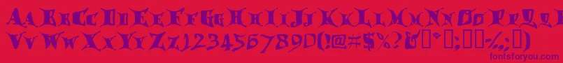 Draggletail Font – Purple Fonts on Red Background