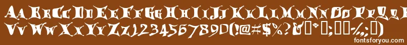 フォントDraggletail – 茶色の背景に白い文字