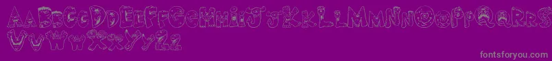 ScaryMonsters-Schriftart – Graue Schriften auf violettem Hintergrund