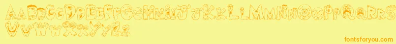 ScaryMonsters Font – Orange Fonts on Yellow Background