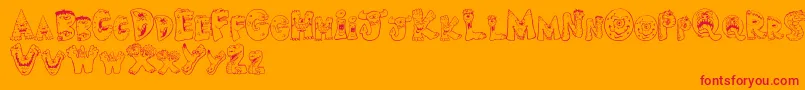 ScaryMonsters Font – Red Fonts on Orange Background