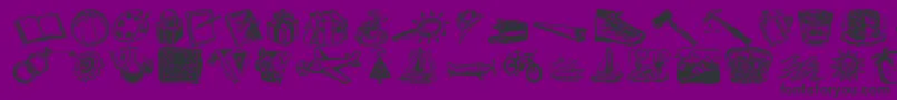 DfOrganicsLetPlain.2.0-Schriftart – Schwarze Schriften auf violettem Hintergrund