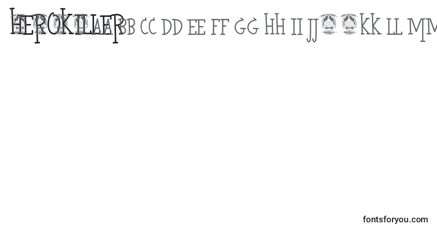 Schriftart HeroKiller (93834) – Alphabet, Zahlen, spezielle Symbole