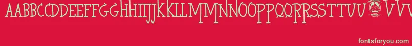 HeroKiller-Schriftart – Grüne Schriften auf rotem Hintergrund