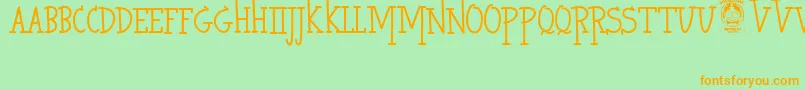 HeroKiller Font – Orange Fonts on Green Background