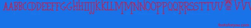 HeroKiller Font – Red Fonts on Blue Background