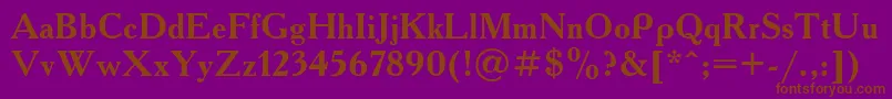 Academyb-fontti – ruskeat fontit violetilla taustalla