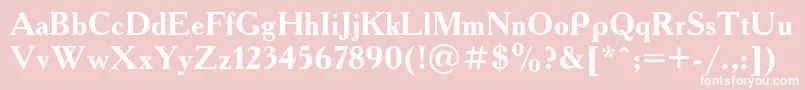 フォントAcademyb – ピンクの背景に白い文字