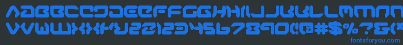 Czcionka AirstripOneBold – niebieskie czcionki na czarnym tle
