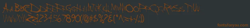 BackBoneRegular-Schriftart – Braune Schriften auf schwarzem Hintergrund