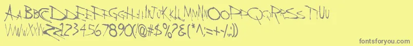 フォントBackBoneRegular – 黄色の背景に灰色の文字