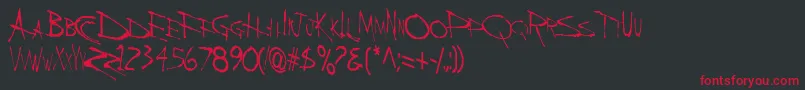 BackBoneRegular-Schriftart – Rote Schriften auf schwarzem Hintergrund