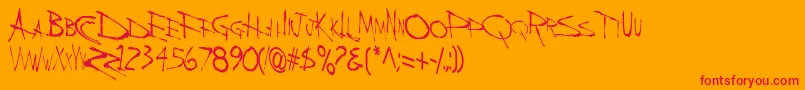 BackBoneRegular-Schriftart – Rote Schriften auf orangefarbenem Hintergrund