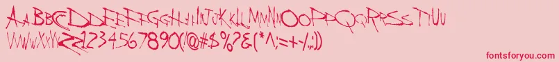 BackBoneRegular Font – Red Fonts on Pink Background