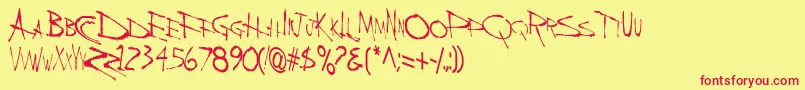 BackBoneRegular Font – Red Fonts on Yellow Background
