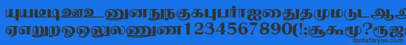 Шрифт NallurPlain – чёрные шрифты на синем фоне