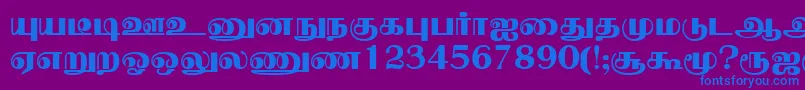 フォントNallurPlain – 紫色の背景に青い文字