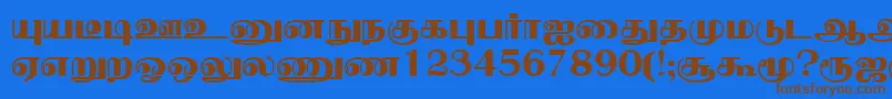 Saiba mais sobre a fonte NallurPlain Fonte NallurPlain – fontes marrons em um fundo azul