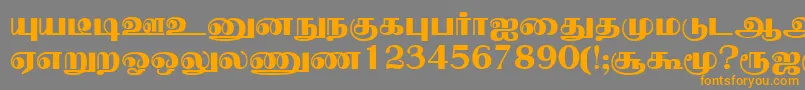 フォントNallurPlain – オレンジの文字は灰色の背景にあります。