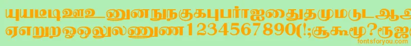 NallurPlain Font – Orange Fonts on Green Background