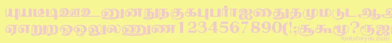 NallurPlain Font – Pink Fonts on Yellow Background