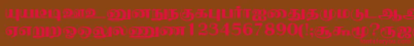 NallurPlain Font – Red Fonts on Brown Background