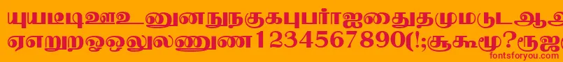 フォントNallurPlain – オレンジの背景に赤い文字