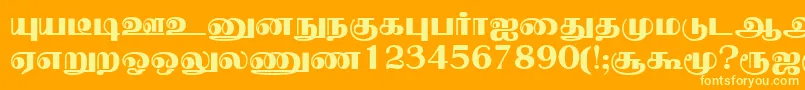 NallurPlain-fontti – keltaiset fontit oranssilla taustalla