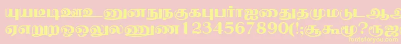 NallurPlain Font – Yellow Fonts on Pink Background