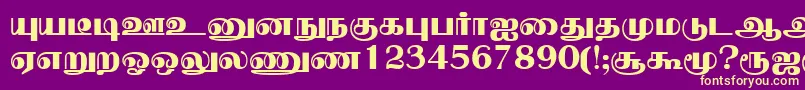 NallurPlain Font – Yellow Fonts on Purple Background