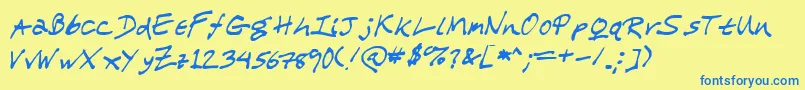 Wlscrawlmychildren Font – Blue Fonts on Yellow Background
