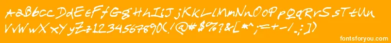 Wlscrawlmychildren-Schriftart – Weiße Schriften auf orangefarbenem Hintergrund