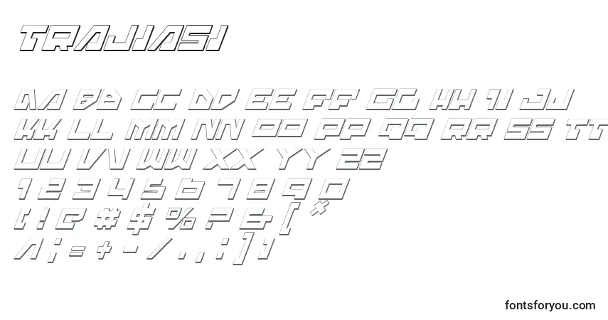 Fuente Trajiasi - alfabeto, números, caracteres especiales