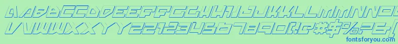Trajiasi-fontti – siniset fontit vihreällä taustalla