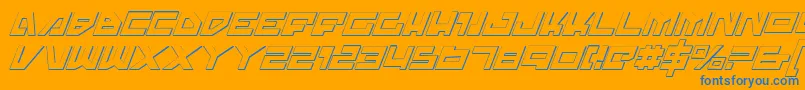 Trajiasi Font – Blue Fonts on Orange Background