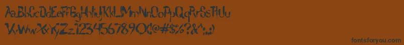 フォントLochen ffy – 黒い文字が茶色の背景にあります