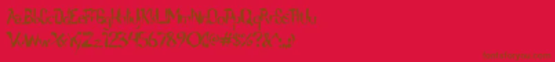 Lochen ffy Font – Brown Fonts on Red Background