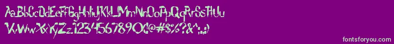 Lochen ffy Font – Green Fonts on Purple Background