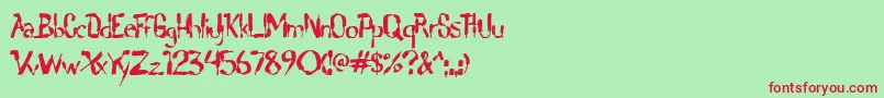 Lochen ffy Font – Red Fonts on Green Background