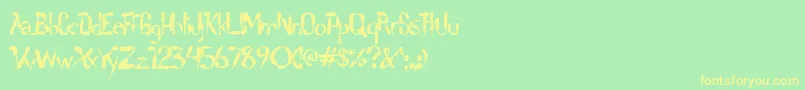 フォントLochen ffy – 黄色の文字が緑の背景にあります