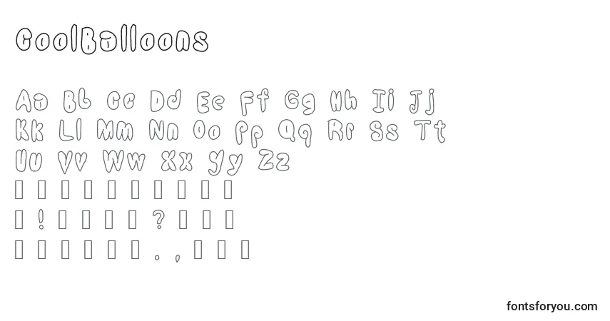 Czcionka CoolBalloons – alfabet, cyfry, specjalne znaki