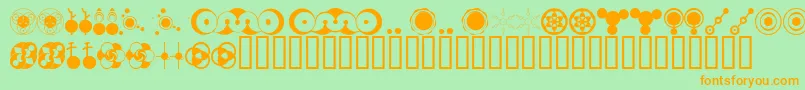 CropВ©bats Font – Orange Fonts on Green Background