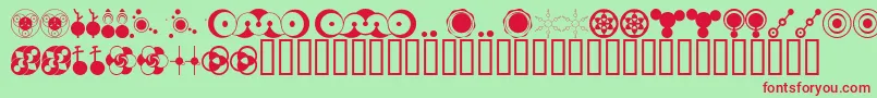 CropВ©bats Font – Red Fonts on Green Background