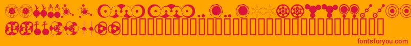 CropВ©bats Font – Red Fonts on Orange Background